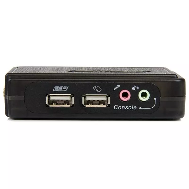 StarTech.com 2-porttinen musta USB-KVM-kytkinpaketti äänellä ja kaapeleilla