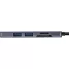 InLine-monikeskitin USB 3.2 Gen.1, 2x USB-A, HDMI 4K/30Hz, kortinlukija, alumiini, harmaa