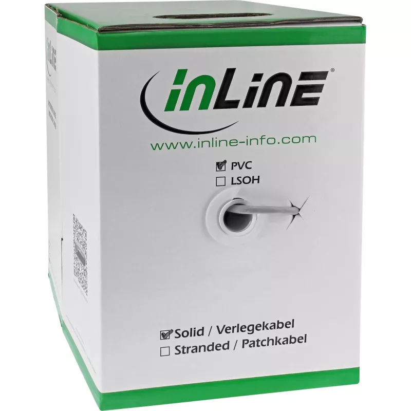 InLine massiivinen asennuskaapeli F/UTP Cat.5e AWG24 CCA PVC 100 m