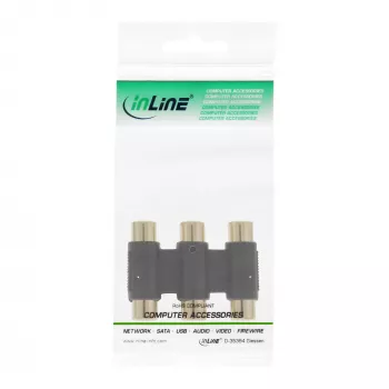 InLine audioadapteri 3x RCA-pistorasia/pistorasia kullattu 99319