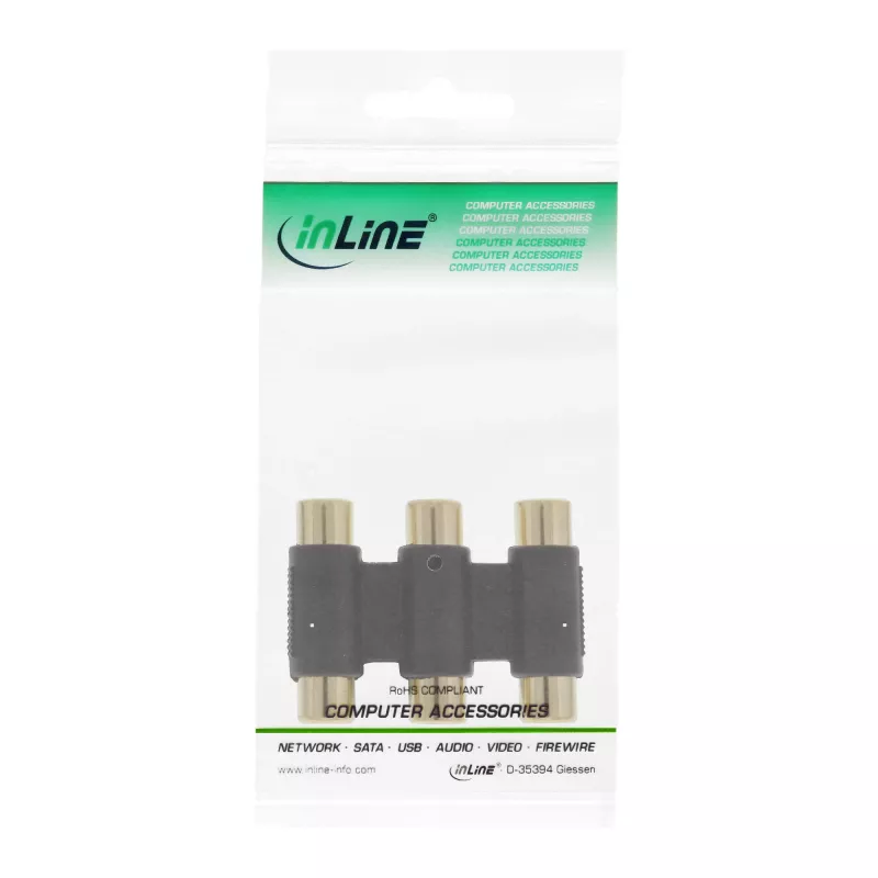InLine audioadapteri 3x RCA-pistorasia/pistorasia kullattu 99319