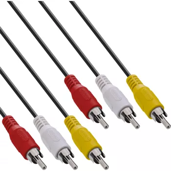 InLine AV-kaapeli 3x RCA-uros/uros 2 m, 3 x RCA, 2 m, musta