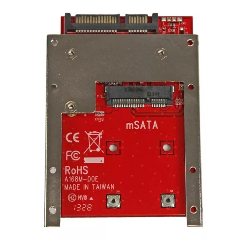 StarTech.com SAT32MSAT257 mSATA SSD – 2,5 tuuman SATA -sovitin / -muunnin, 22-nastainen SATA, 6 Gbit/s, musta, punainen, hopea