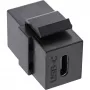 InLine USB 3.1 snap-in-moduuli, USB-C naaras/naaras, musta kotelo