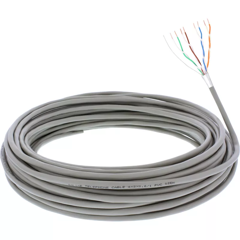 InLine puhelinkaapeli 8 johdinta solid asennus 4x2x06mm suojattu 25 m