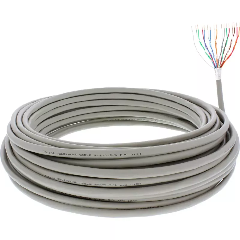 InLine puhelinkaapeli 16-johdin solid asennus 8x2x06mm suojattu 25 m