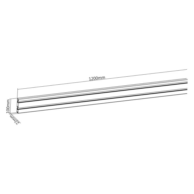 InLine alumiininen Slatwall-paneeli seinäasennukseen, valkoinen, 1,2 m