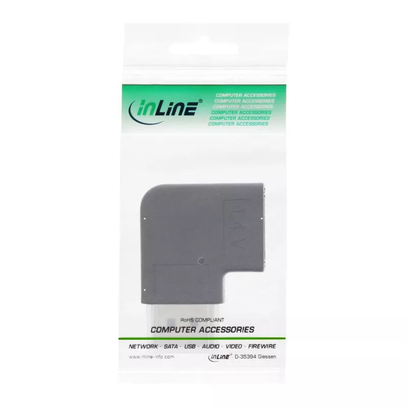 InLine DisplayPort-sovitin DisplayPort uros naaras vasen kulma 17199L