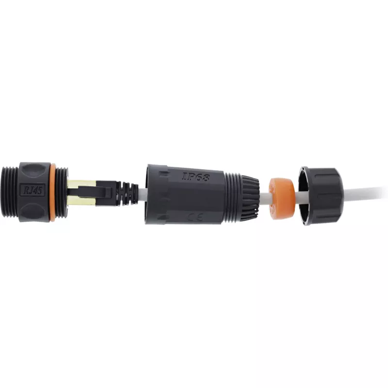 InLine Cat.6A liitin, vedenpitävä IP68, 2x RJ45 F/F, 1:1