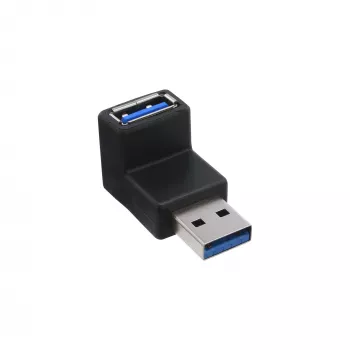 USB 3.0 -adapteri Type-A uros / A naaras, kulma 90° InLine 35300R