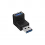 USB 3.0 -adapteri Type-A uros / A naaras, kulma 90° InLine 35300R