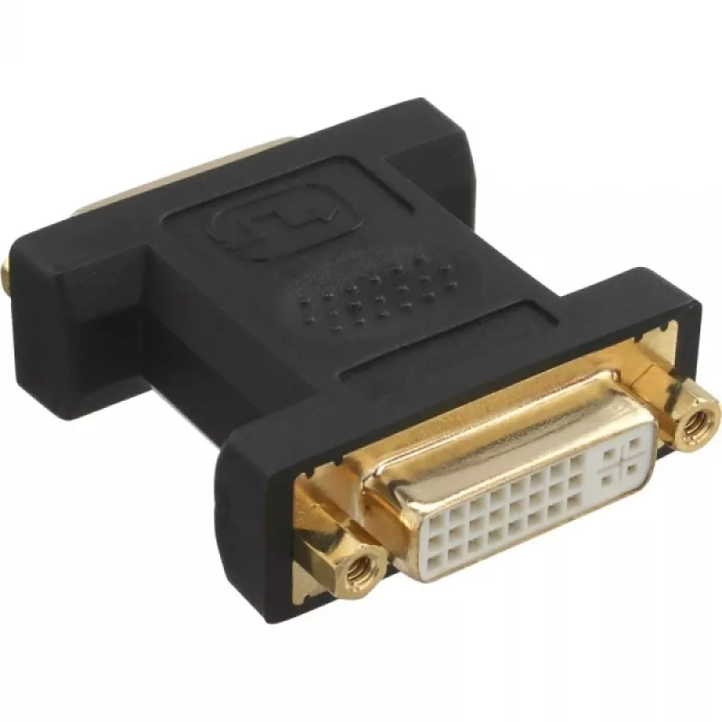 InLine DVI-I -adapteri digitaalinen + analoginen 24+5 naaras / naaras, musta, kullattu