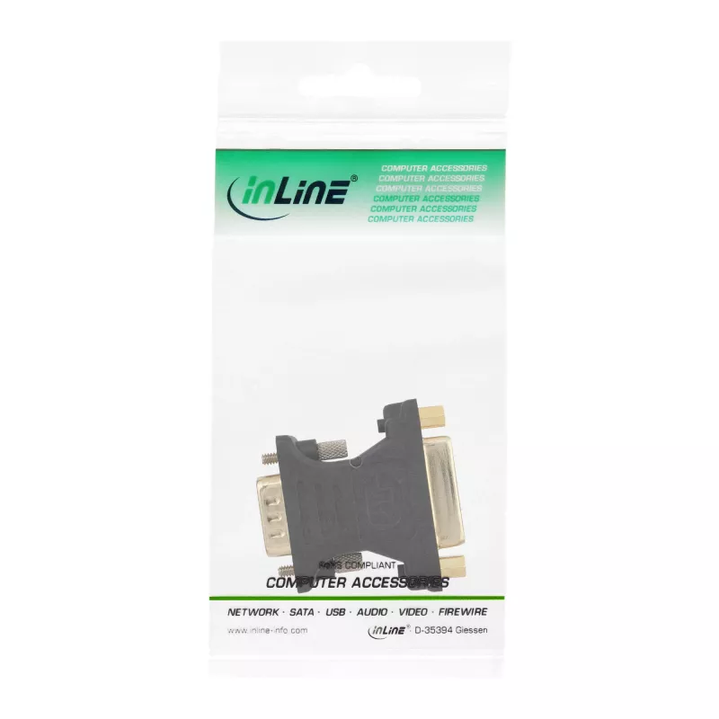 InLine DVI-A -adapteri DVI 24+5 naaras / HD15 uros, kultapinnoitettu