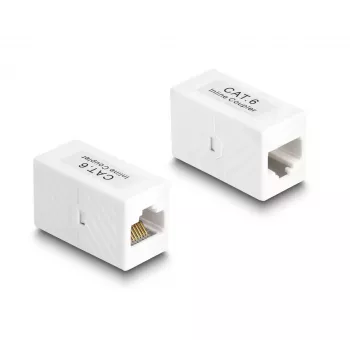 Delock 88133 sovitin RJ45-liitäntä - RJ45-liitäntä, Cat.6 UTP, valkoinen