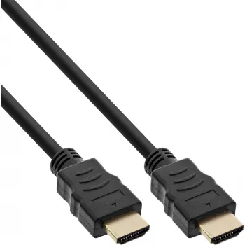 InLine High Speed HDMI -kaapeli Ethernetillä, uros/uros, musta, kullatut kontaktit, 1,5 m