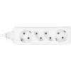 InLine pistorasia, 4-osainen, 2x CEE7/3 + 2x Euro CEE 7/16, valkoinen, 3 m