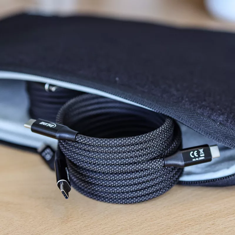 InLine magneettinen USB-C-kaapeli, USB-C-uros/uros, 100W, musta, 2 m