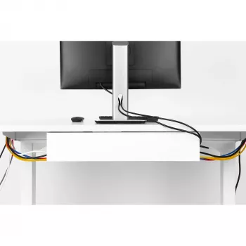 InLine pöydänalainen kaapelinhallintajärjestelmä 23190W — teräs, valkoinen, 114×600×76 mm