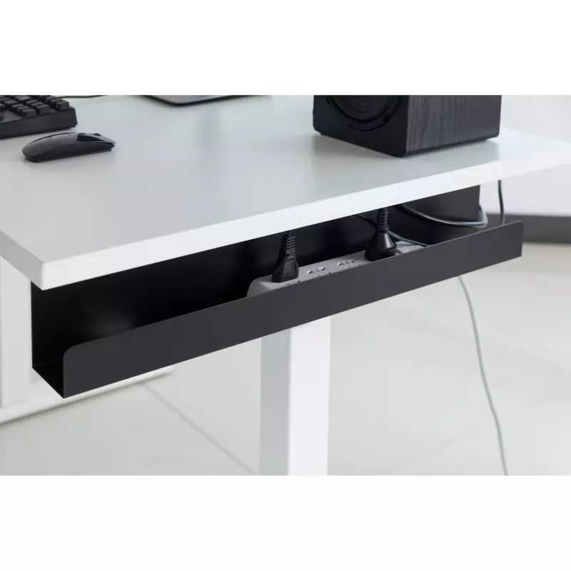 InLine pöydänalainen kaapelinhallintajärjestelmä 23190W — teräs, valkoinen, 114×600×76 mm