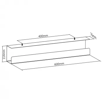 Pöydänalainen kaapelinhallintajärjestelmä InLine 23190B, teräs, musta, 114×600×76 mm