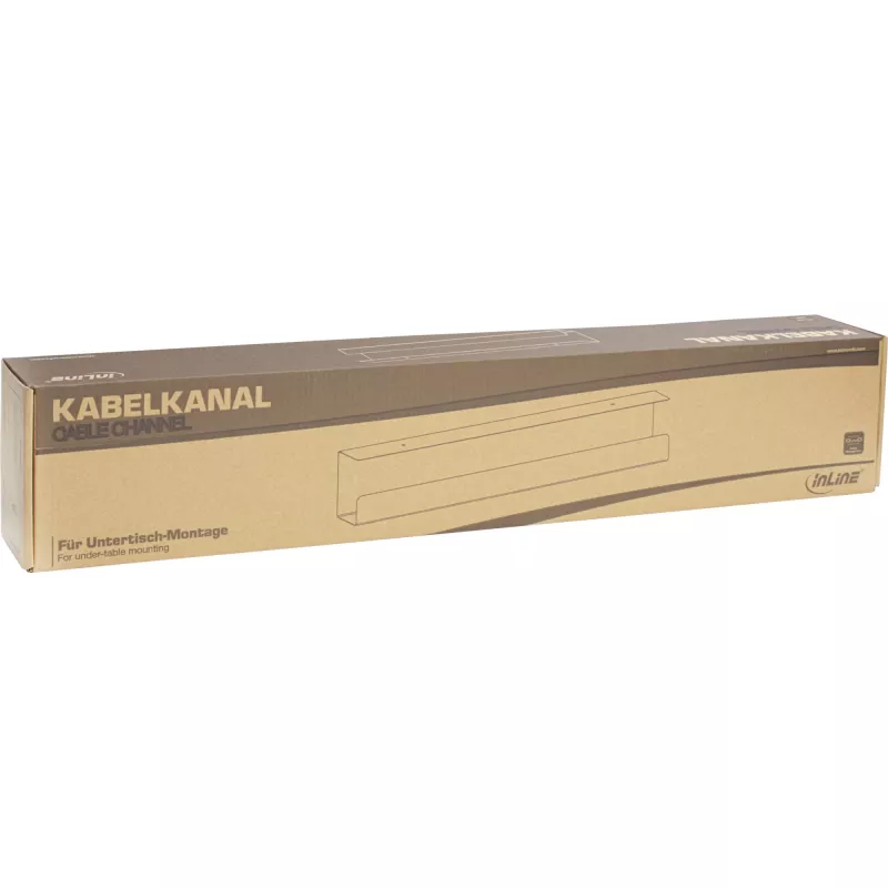 Pöydänalainen kaapelinhallintajärjestelmä InLine 23190B, teräs, musta, 114×600×76 mm