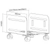 InLine PC-trolley, rullavaunu tietokonekotelolle, max. 10 kg, musta