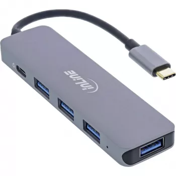 USB-keskitin InLine USB 3.2 USB-C Multi Hub 4x USB-A 5Gb/s + USB-C (data/PD 87W)