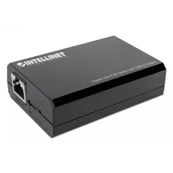 Intellinet PoE-splitteri USB-C-lähdöllä, PoE++ / 4PPoE, Gigabit Ultra, IEEE 802.3bt, RJ45 tulo- ja lähtöportit, jopa 45 W USB-C-lähtö