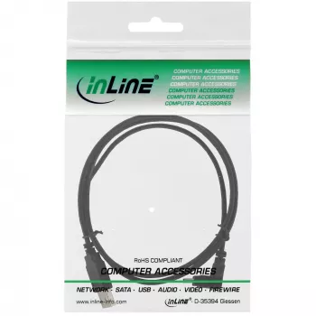 USB Type-A-uros / Mini-USB-uros 5-pin 90° kulma musta 0,5 m InLine 34205