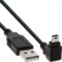 InLine USB Type-A-uros / Mini-USB-uros 5-pin 90° kulma musta 2 m