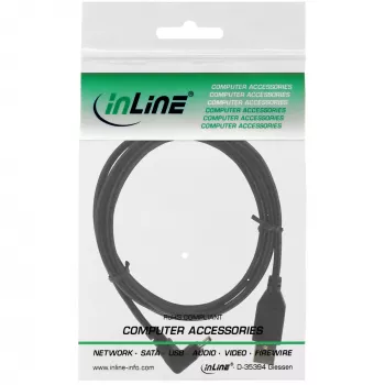 USB Type-A-uros / Mini 5-pin-uros ylöspäin 90° kulma musta 3 m InLine 31430
