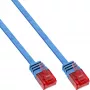 InLine litteä ultraslim-verkkokaapeli U/UTP Cat.6 gigabittivalmis sininen 1,5 m