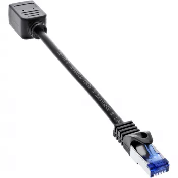 InLine verkkokaapelin jatko, RJ45-suojaus, S/FTP (PiMf), Cat.6A, 0,2 m