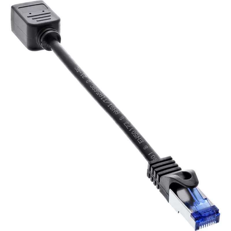 InLine verkkokaapelin jatko, RJ45-suojaus, S/FTP (PiMf), Cat.6A, 0,2 m