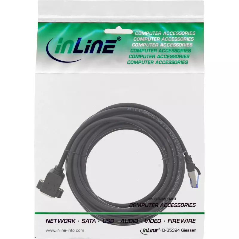 InLine verkkokaapeli asennusrasia, S/FTP (PiMf), Cat.6A, LSZH, kupari, 7,5 m