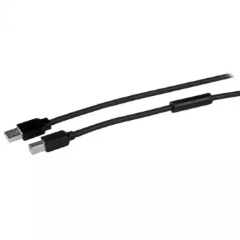 StarTech.com 15 m aktiivinen USB 2.0 A - B -kaapeli, pitkä USB-tulostinkaapeli, 1x USB-A (uros), 1x USB-B (uros) – musta