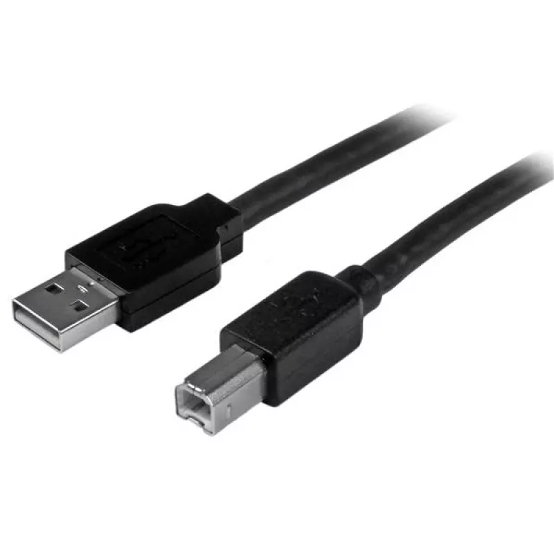 StarTech.com 15 m aktiivinen USB 2.0 A - B -kaapeli, pitkä USB-tulostinkaapeli, 1x USB-A (uros), 1x USB-B (uros) – musta