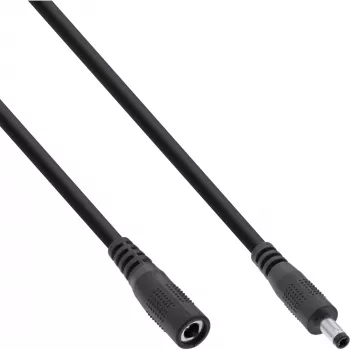 InLine DC-jatkokaapeli, DC-uros/naaras 4,0x1,7 mm, musta, 5 m