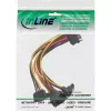 InLine SATA-virta 1–4-kaapeli naaras / 4x SATA-uros kulmaliitin lukituksilla 0,30 m