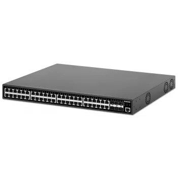Intellinet 48-porttinen Gigabit Ethernet PoE+ Layer 2+ -hallittava kytkin kuudella 10G SFP+ -uplinkilla IEEE 802.3at/af (PoE+/PoE) -yhteensopiva, 450 W PoE-budjetti, Layer 2+/Layer 3 Lite, 6 x 10G SFP+ avoin