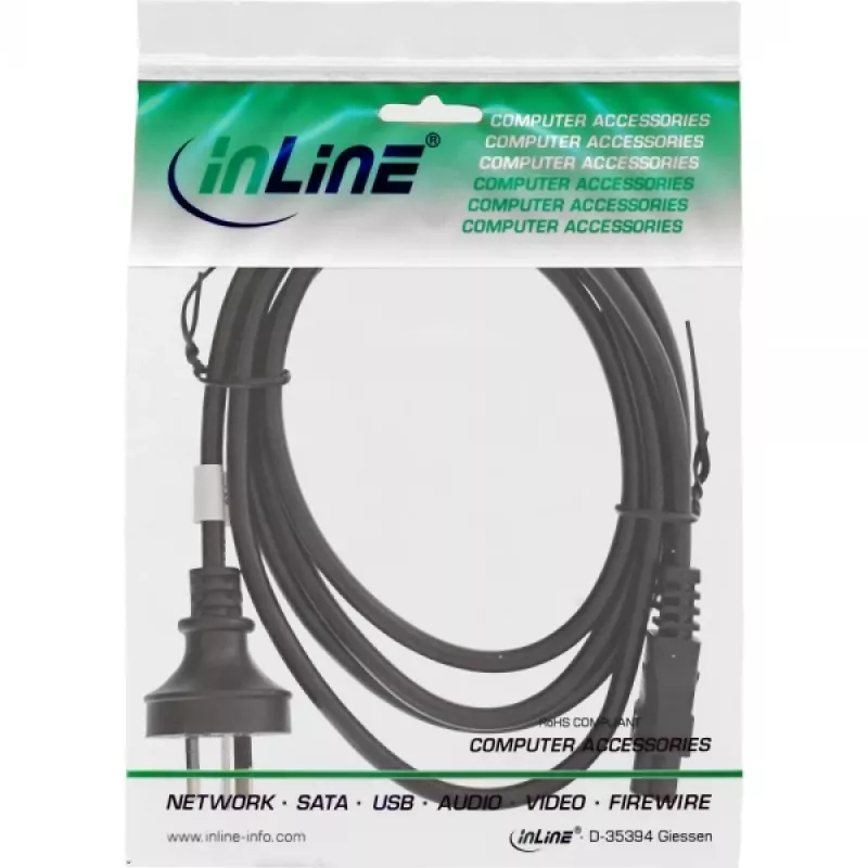 InLine virtakaapeli Australia, kannettavaan tietokoneeseen, musta, 2 m