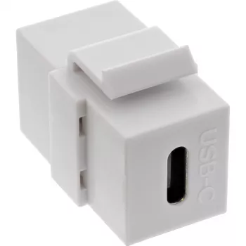 InLine USB 3.1 Snap-In-moduuli, USB-C naaras/naaras, valkoinen kotelo