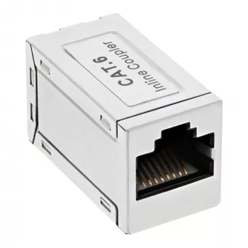 InLine Cat.6 -sovitin, suojattu, metalli, 2x RJ45 F/F, 1:1