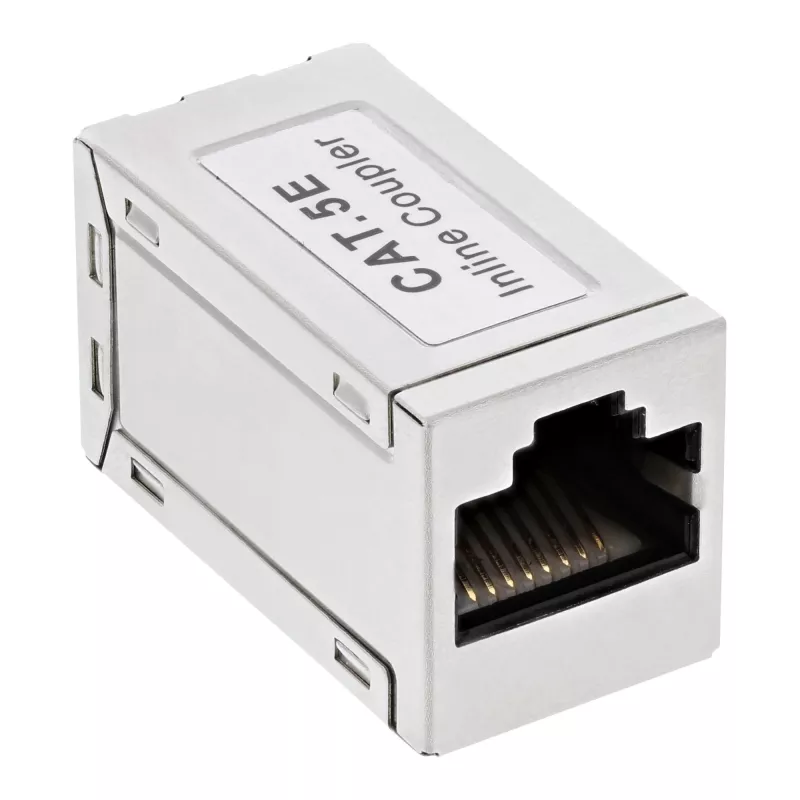 InLine Cat.5e -sovitin, täysin suojattu, metalli, 2x RJ45 F/F, 1:1