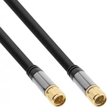 InLine Premium SAT-kaapeli, 4-kertainen suojaus, 2x F-liitin, >110 dB, musta, 3 m