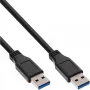InLine USB 3.2 Gen.1 -kaapeli Type-A uros / A uros, musta, 3 m