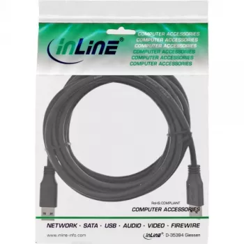 InLine USB 3.2 Gen.1 -kaapeli Type-A uros / A uros, musta, 3 m