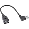 InLine USB 2.0 Smart -kaapeli kulmaliitin + käännettävä Type-A uros / naaras musta 0,2 m