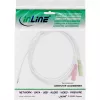 InLine audio headset -sovitinkaapeli 3,5 mm uros 4-napainen / 2x 3,5 mm, valkoinen, 1 m