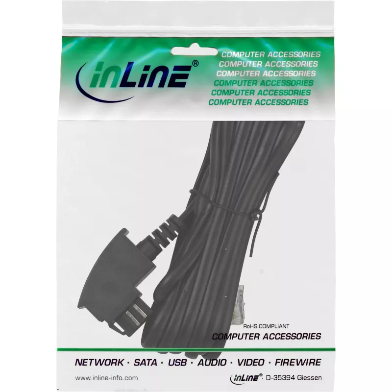 InLine TAE-N-kaapeli, TAE-N / RJ11 6P4C, 10m